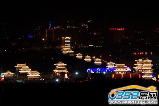 大同市古城夜景圖