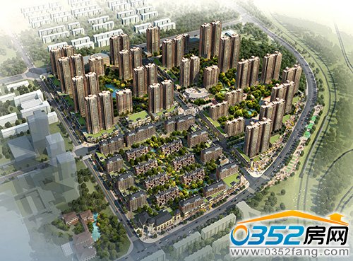 尚郡翠林苑鳥(niǎo)瞰效果圖——位于城北核心地理位置