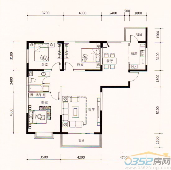中央美域132.21平米戶型圖