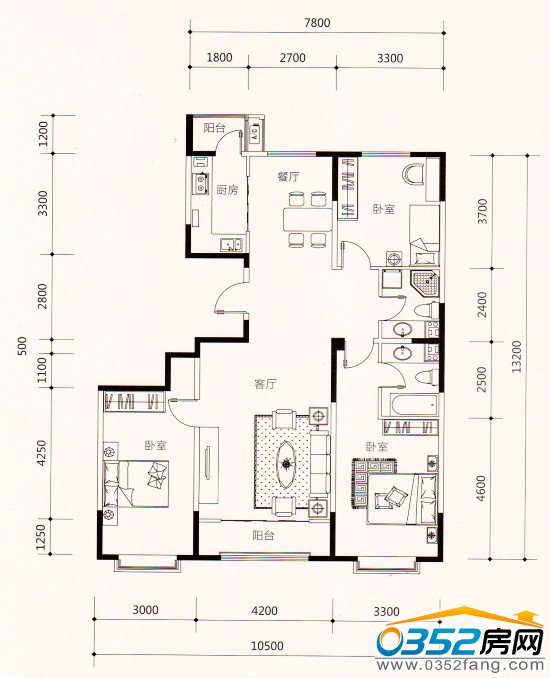 中央美域139.4平米戶型圖