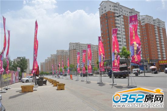 5月21日奕城名都售樓處外圍道旗