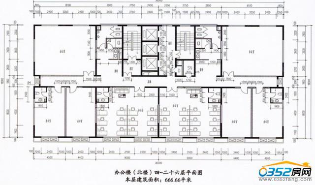 桐城怡景北樓四~二十六層平面圖
