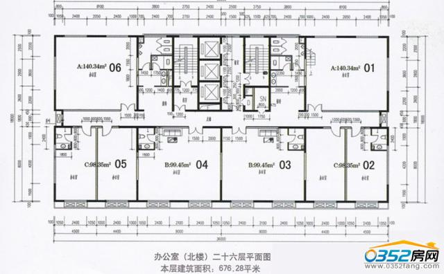 桐城怡景北樓二十六層平面圖