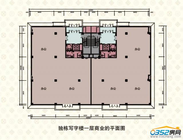 桐城金域獨棟寫字樓一層商業平面圖