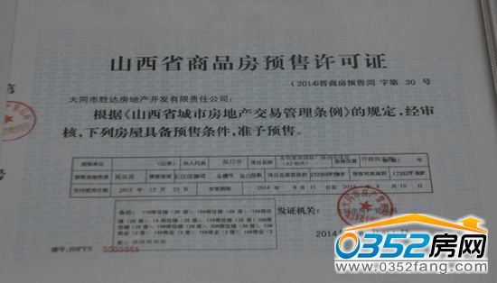 東信國際建材家居廣場商品房預售許可證